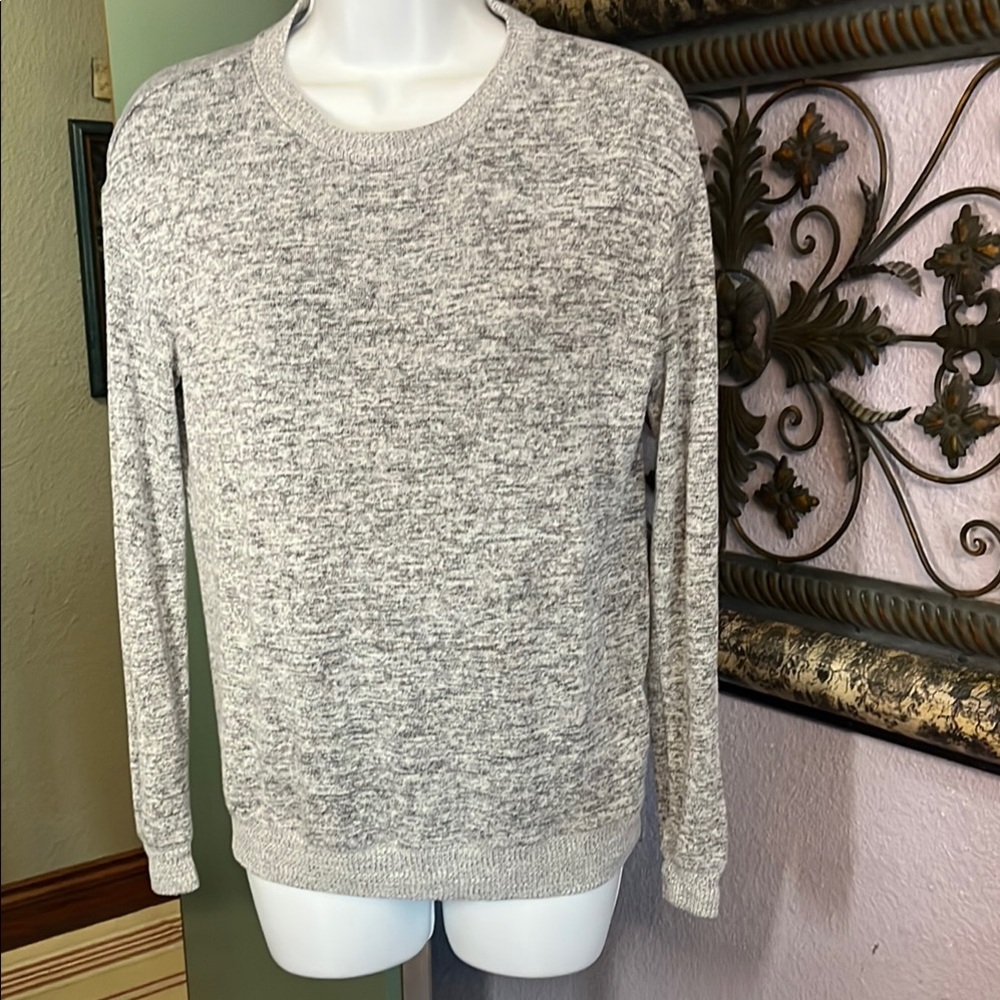 EUC Philosophy Chic Heathered Gray Classic Crewneck Sweater Sz XS